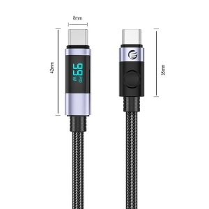 Cablu USB Orico LDC2C 100W USB Type-C - USB Type-C 1.5m negru cu display - Img 3