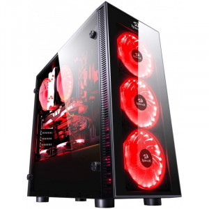 Carcasa Gaming Redragon Sidewipe Black, USB 3.0, controller RGB cu telecomanda - Img 1