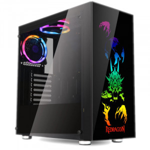 Carcasa Gaming Redragon SteelJaw, MiddleTower, Panou transparent, Iluminare RGB, USB 3.0, Vent. 4x 120mm - Img 1