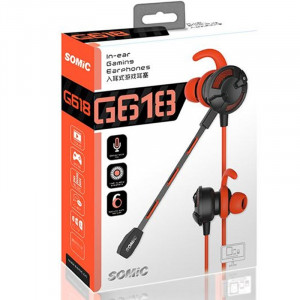 Casti Gaming in-ear Somic G618 Red, cu fir, TRRS - Img 3
