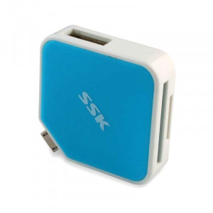 Cititor carduri SSK MicroUSB OTG SCRM068 Albastru - Img 1