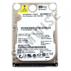 Disque Dur Portable 2,5" 160 Go Western Digital - WD1600BEVS - Occasion Testé Et Fonctionnel