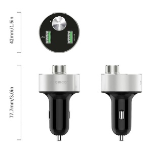 Incarcator auto Orico UBT-2U 15.5W argintiu - Img 4