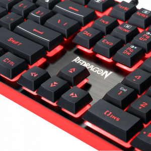 Kit Gaming Redragon S107, Tastatura Iluminata, USB, Mouse Optic Iluminare LED, 3200dpi, MousePad - Img 3