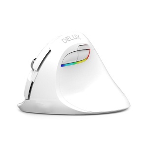 Mouse wireless si bluetooth Delux M618 mini alb pentru stangaci, Open Box - Img 3