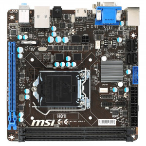 Placa de baza MSI H81i, Intel H81, 4th gen, 2x DDR3, SATA III, DVI, VGA, HDMI, mITX - Img 2