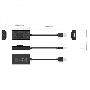 Placa de sunet Orico SC2 USB, 2x Audio Out (TRS&TRRS), 1x Mic - Img 3