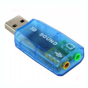 PLACA SUNET USB BLUE / TRANSPARENT, 5.1, 3D Sound - Img 1