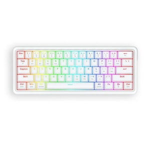 Tastatura Bluetooth si cu fir gaming mecanica Redragon Draconic V2 Pro alba iluminare RGB