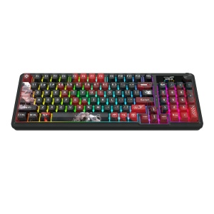 Tastatura gaming mecanica Bluetooth cu si fara fir Redragon Artemis Pro Anime AK neagra cu rosu iluminare RGB - Img 4