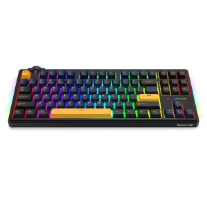 Tastatura gaming mecanica Bluetooth cu si fara fir Redragon Cyclone Pro neagra cu galben iluminare RGB - Img 2
