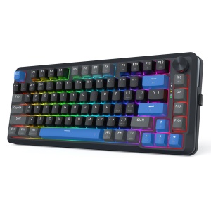 Tastatura gaming mecanica Bluetooth cu si fara fir Redragon Cyrus Pro neagra cu albastru iluminare RGB - Img 2