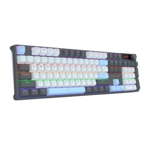 Tastatura gaming mecanica Redragon Caesura neagra cu bleumarin iluminare Rainbow switch-uri rosii, - Img 2