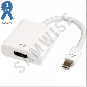 Adaptor DeTech mini DisplayPort tata- HDMI mama, Alb - Img 1