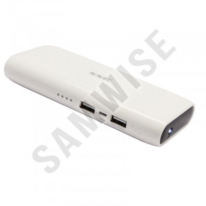 Baterie externa SSK 10.000 mAh, 2x USB, 2A, alb - Img 1