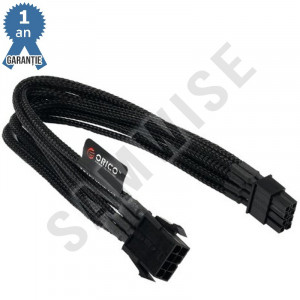 Cablu componente Orico 8-pin ATX Male - 8-pin ATX Female, 0.3m, negru sleeved - Img 1