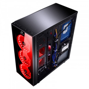 Carcasa Gaming Redragon Sidewipe Black, USB 3.0, controller RGB cu telecomanda - Img 2