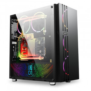 Carcasa Gaming Segotep Fenix, USB 3.0, Panou transparent, MiddleTower, Vent. 3x 120mm RGB - Img 1