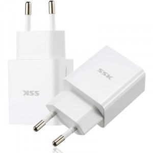 Incarcator retea GSM SSK SDC010, 2x USB, Alb - Img 4