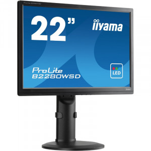 Monitor LCD 22" Iiyama ProLite B2280WSD-B1, Grad A, 1680x1050, 5ms, VGA, DVI, Cabluri incluse - Img 1