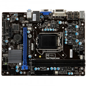 Placa de baza MSI H61M-P31(G3), Socket LGA1155, FSB 1333/1600MHz, 2 x DDR3, PCI-Express Gen3, 4 x SATA2, DVI, VGA - Img 1