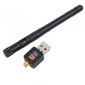 Placa retea Wireless USB 2.0 2dBi cu antena, 2.4GHz, 150Mbps - Img 1