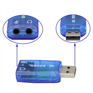 PLACA SUNET USB BLUE / TRANSPARENT, 5.1, 3D Sound - Img 3