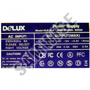 Sursa 650W Delux, SATA, 3 x Molex, PCI-Express, Ventilator 120mm - Img 4