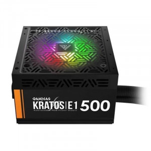 Sursa Gaming Gamdias Kratos E1 RGB 500W, Eficienta 80%, 5x SATA, 2x MOLEX, 2x 6+2 pin, PFC activ - Img 1