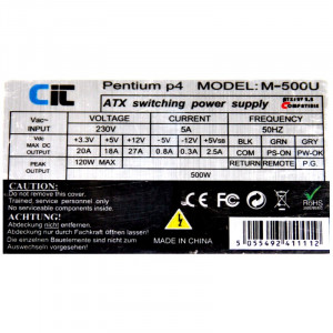 Sursa Micro ATX CIT 500W M500-U, 2 x SATA, 4 x MOLEX - Img 4