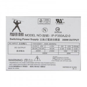 Sursa Power Man 350W IP-P350AJ2-0, 4x SATA, 2x Molex, Vent. 120mm - Img 2