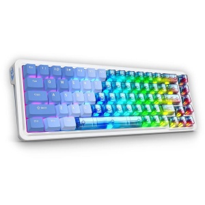Tastatura gaming mecanica Redragon Nova Magnetic alba cu albastru si taste transparente iluminare RGB - Img 2