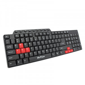 Tastatura multimedia DeTech DE6086, USB, 9 butoane multimedia, negru - Img 2