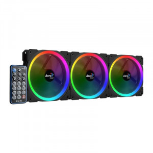 Ventilatoare Aerocool Orbit RC ARGB 3 Fan Pack, 120 mm, telecomanda - Img 1