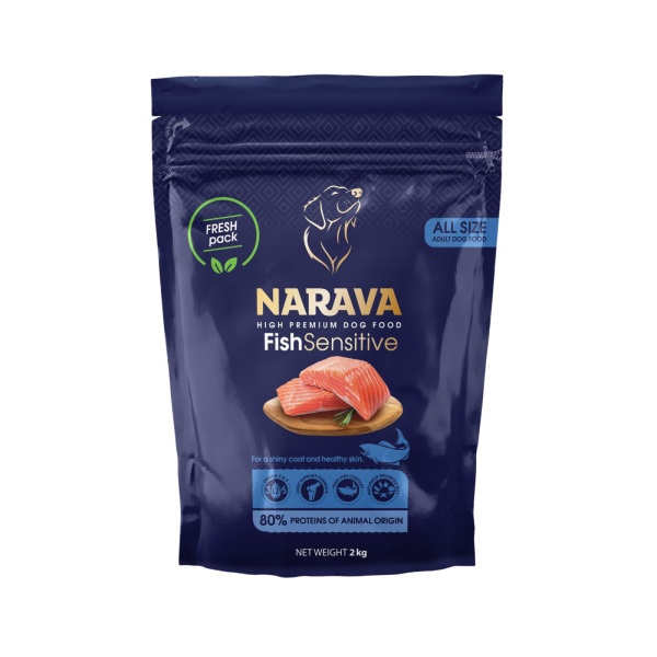 Narava High Premium – hrană uscată cu pește, 15 kg