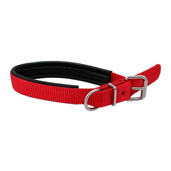 Zgarda nylon captusita - 2.5cm - Rosu