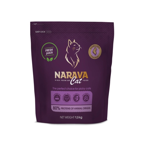 Narava High Premium Cat Pui Sterilised – hrană uscată completă pentru pisici sterilizate