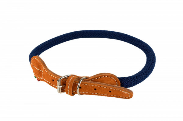 Zgarda cordelina, piele - 65cm - Albastru