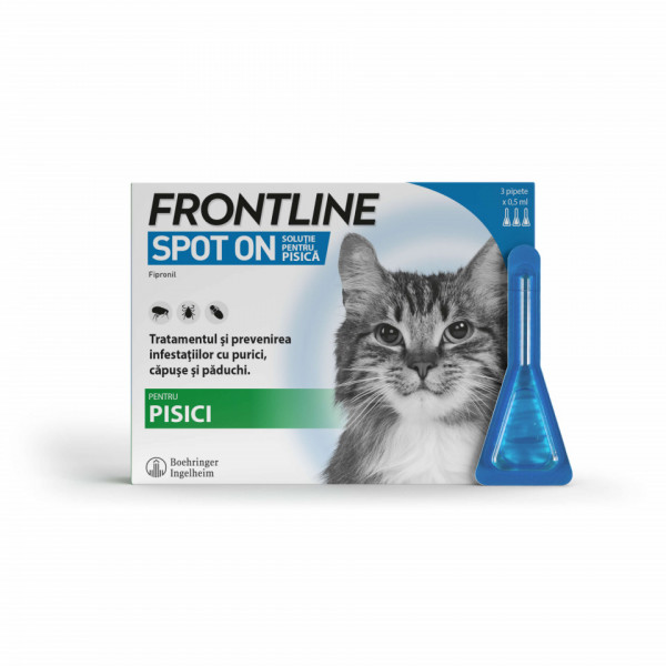 Frontline Spot On - Pisica - 3 Pipete Antiparazitare