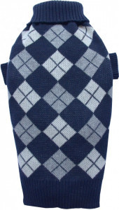 Pulover tartan - Albastru - S