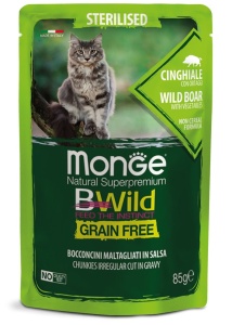 Monge BWild Sterilised Cat - Hrana umeda super-premium - Mistret - 85g