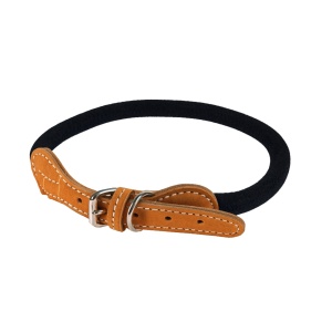 Zgarda cordelina, piele - 55cm - Negru