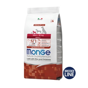 Monge Breeder Adult Mini Monoprotein - Miel si Orez - 15kg