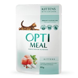 Optimeal Kitten - Hrana umeda super-premium - Pui - 85g - Img 1