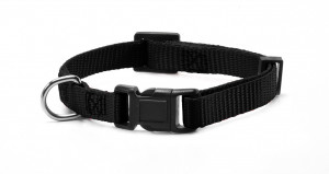 Zgarda reglabila, nylon - S - Negru
