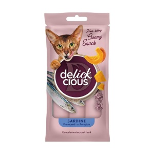 Delickcious Cat - Snack Cremos cu Sardine si Dovleac - 4x15g