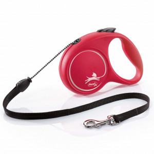 Lesa retractabila, cu fir - Flexi Fun - M - Rosu - Img 1