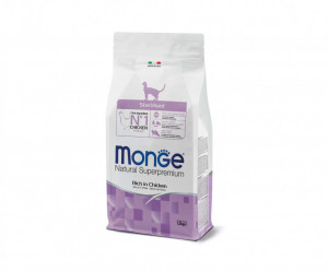 Monge Natural Superpremium Sterilised Cat - Pui - 1.5kg