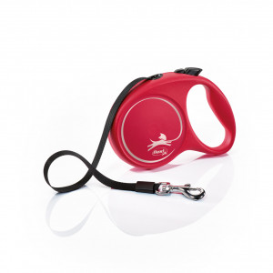 Lesa retractabila, cu banda - Flexi Fun - L - Rosu
