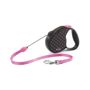 Lesa retractabila, cu fir - Flexi Color - M - Roz